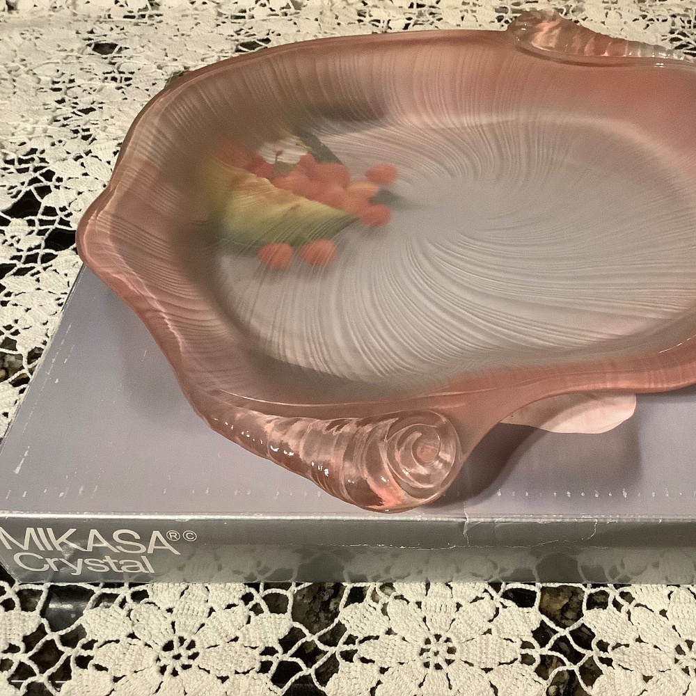 Vintage (1980's) MIKASA CRYSTAL Flamingo Platter